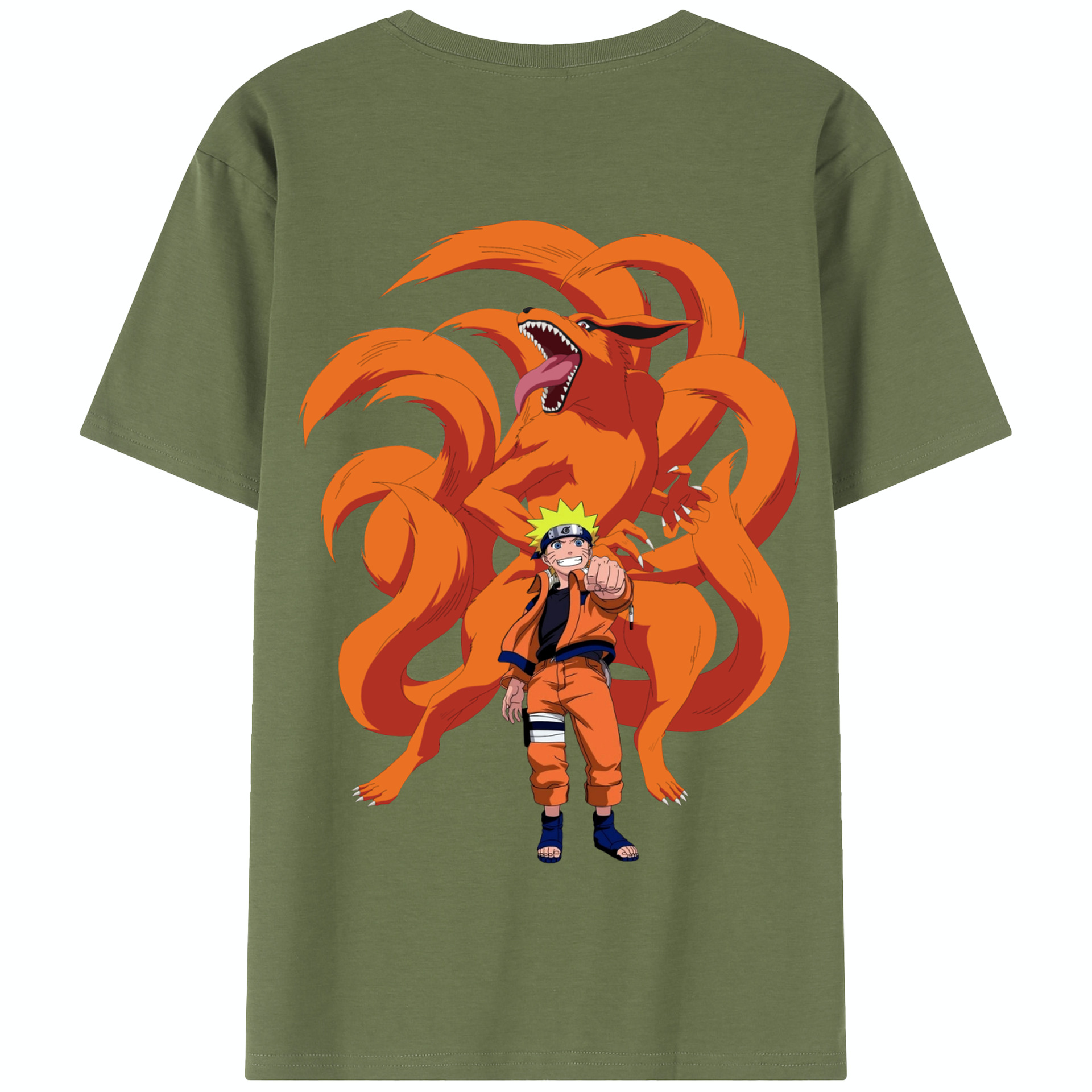 （画像用） NARUTO -ナルト- うずまき ナルト Uzumaki Naruto 綿100％半袖Tシャツ（背面プリント）